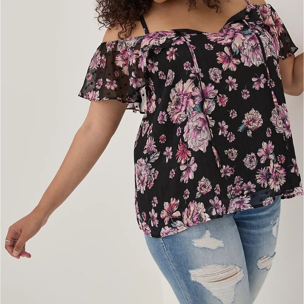 Torrid off the shoulder floral top